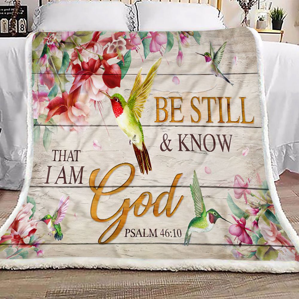 Hummingbird I Am God Fleece Blanket