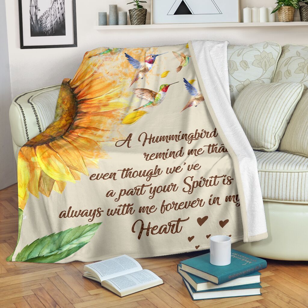 Hummingbird In My Heart Sherpa Fleece Blanket