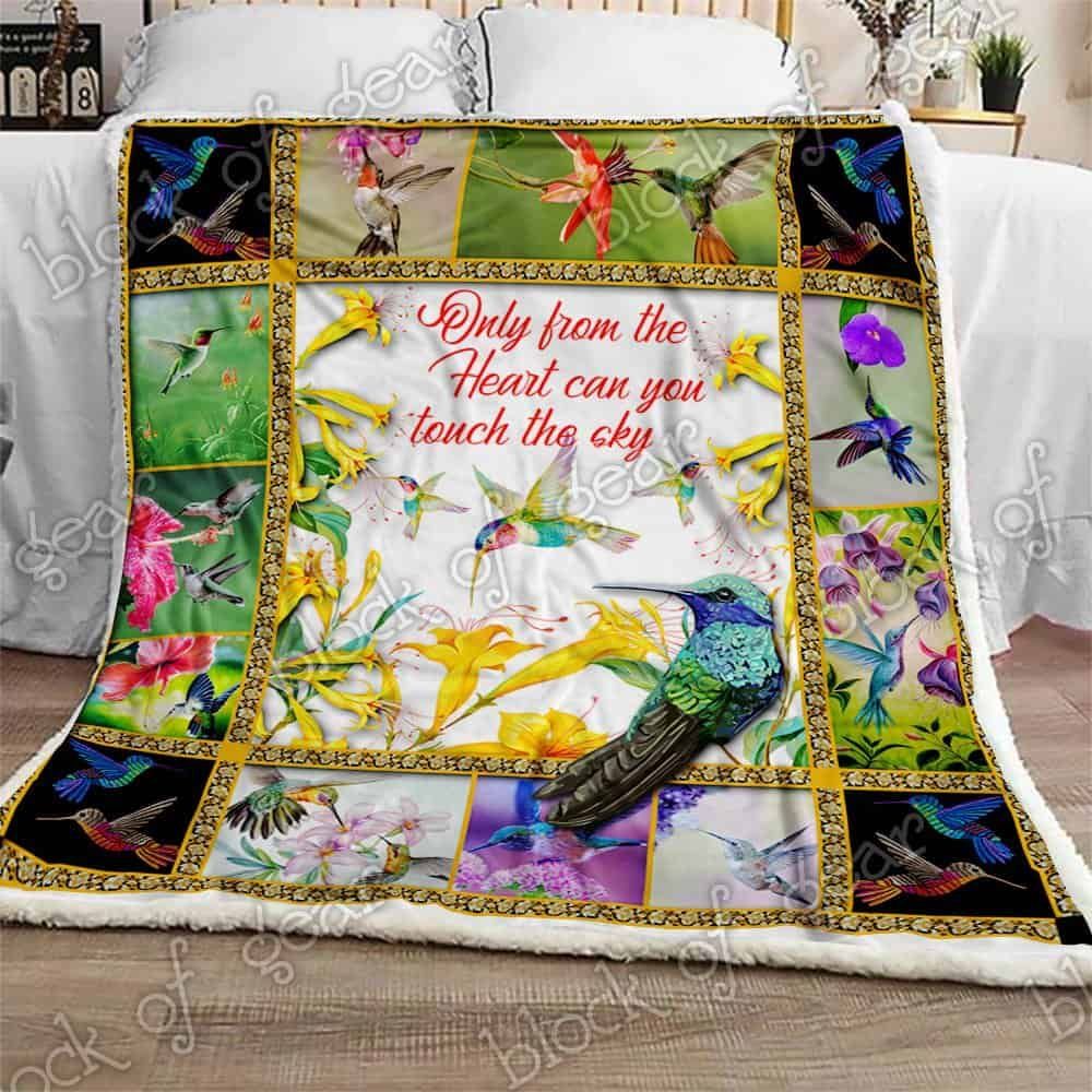 Hummingbird Only From The Heart Can You Touch The Sky Fleece Blanket