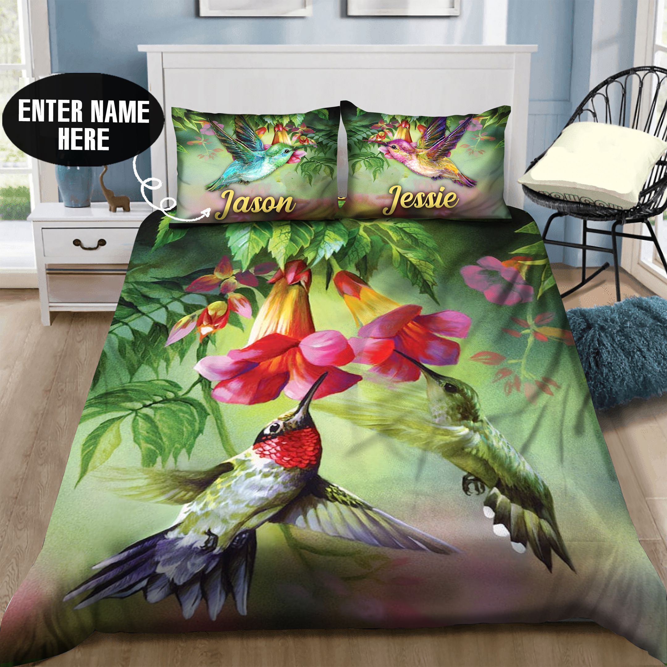 Hummingbird Personalized Bedding Set