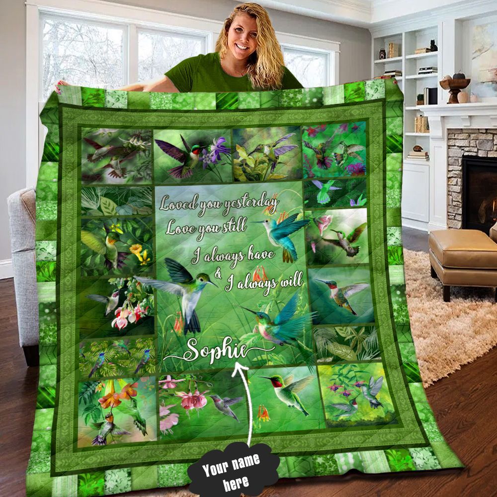 Hummingbird Personalized Quilt Blanket LML050622DT