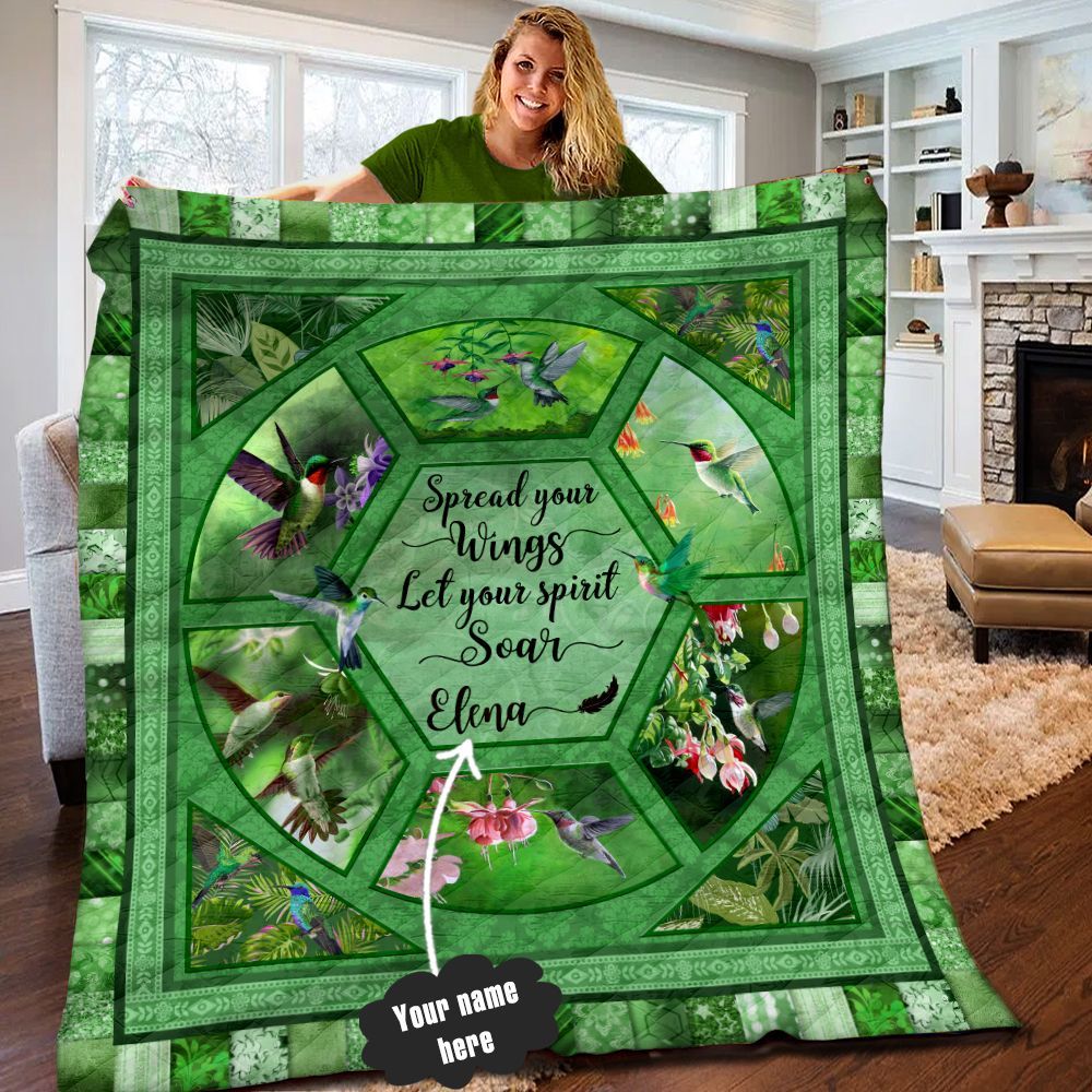 Hummingbird Personalized Quilt Blanket LML080606DT