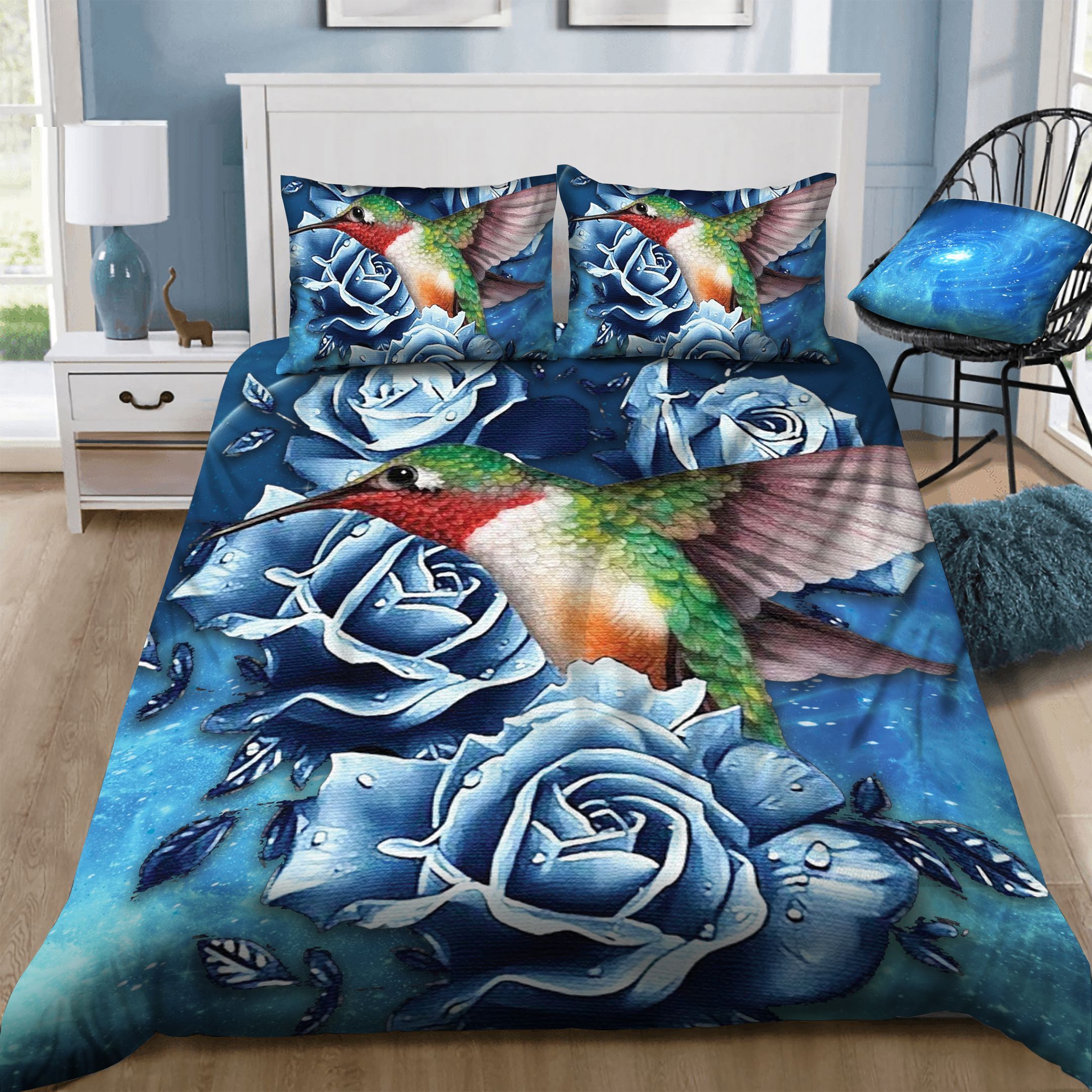 Hummingbird Rose  Bedding Set