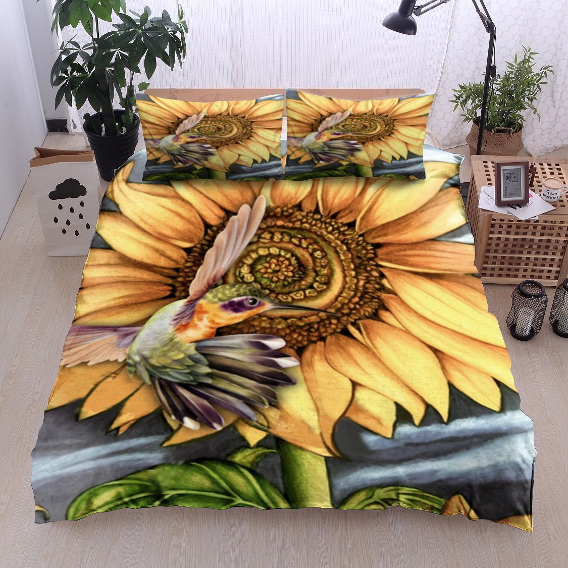 Hummingbird Sunflower Bedding Set