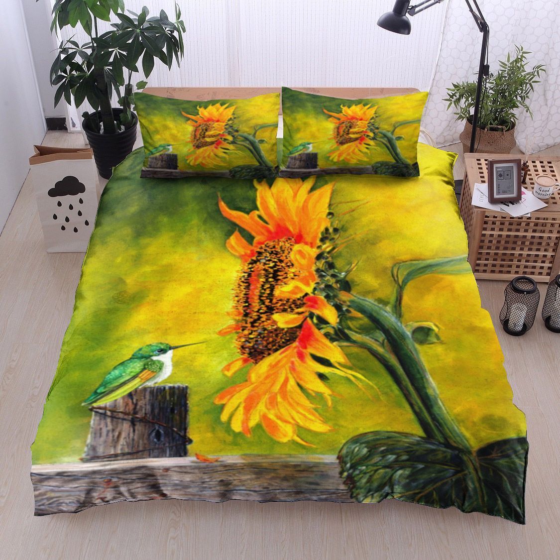 Hummingbird Sunflower Bedding Set