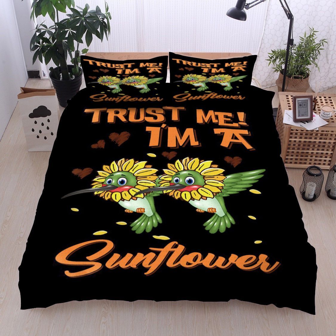 Hummingbird Sunflower Trust Me I M A Sunflower Bedding Set
