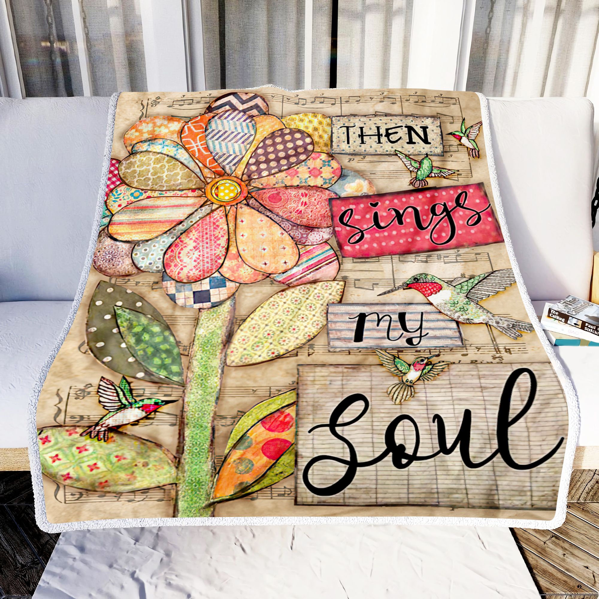 Hummingbird Then Sing My Soul Fleece Blanket