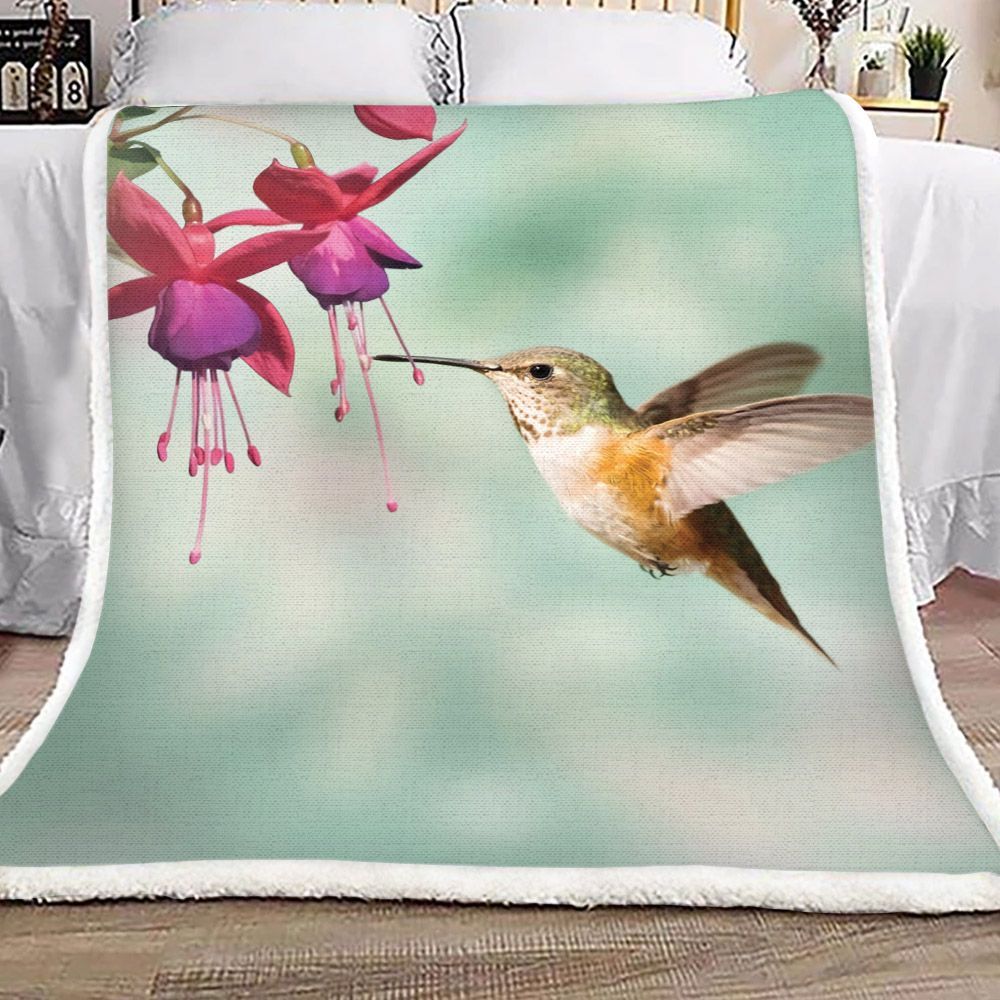 Hummingbird Sherpa Fleece Blanket