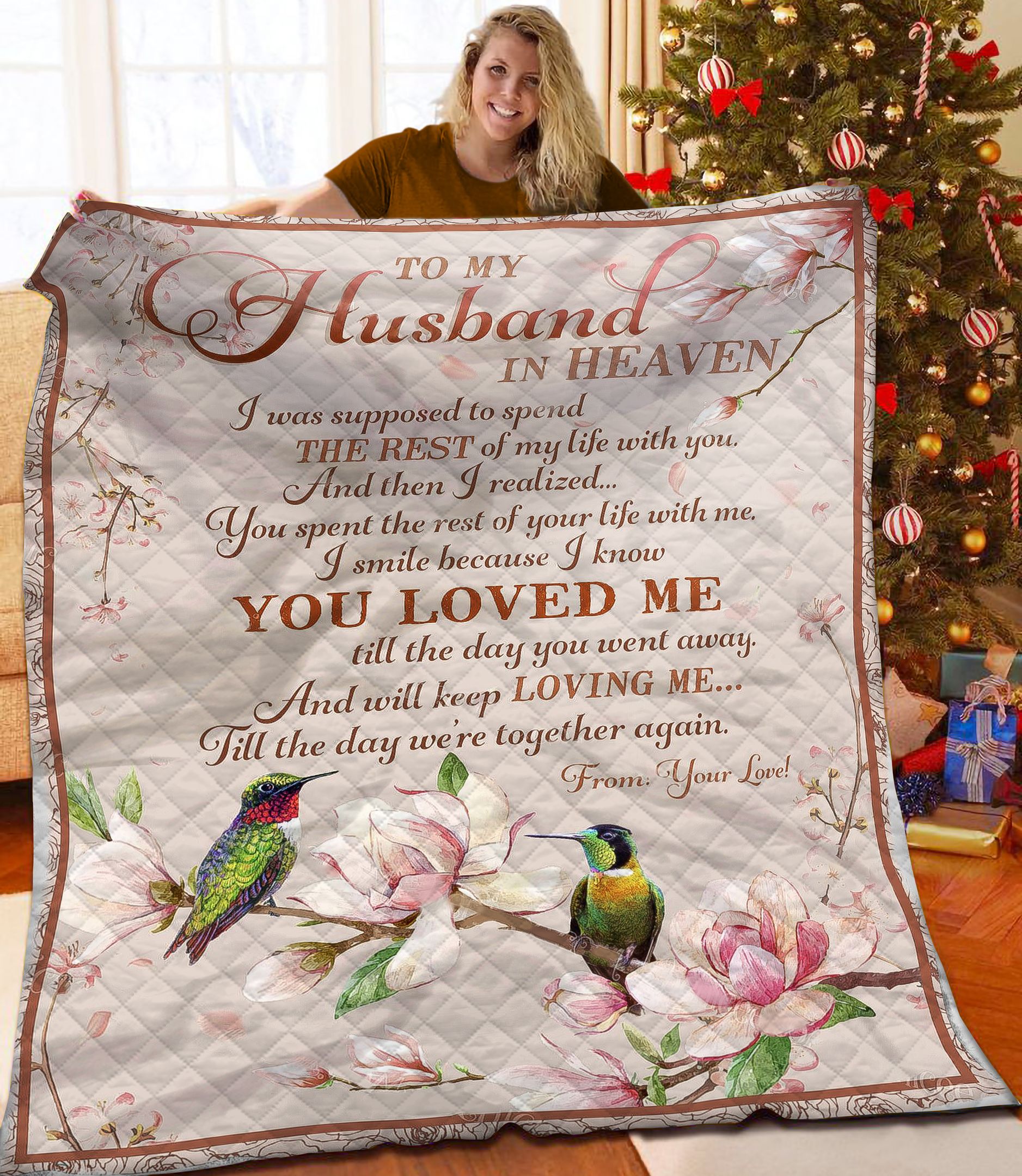 Hummingbird To My Husband DPT101102TK Quilt Blanket