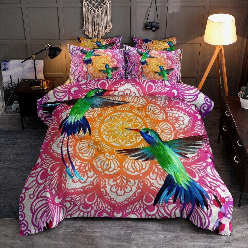 Hummingbirds Cotton Bed Sheets Spread Comforter Bedding Set