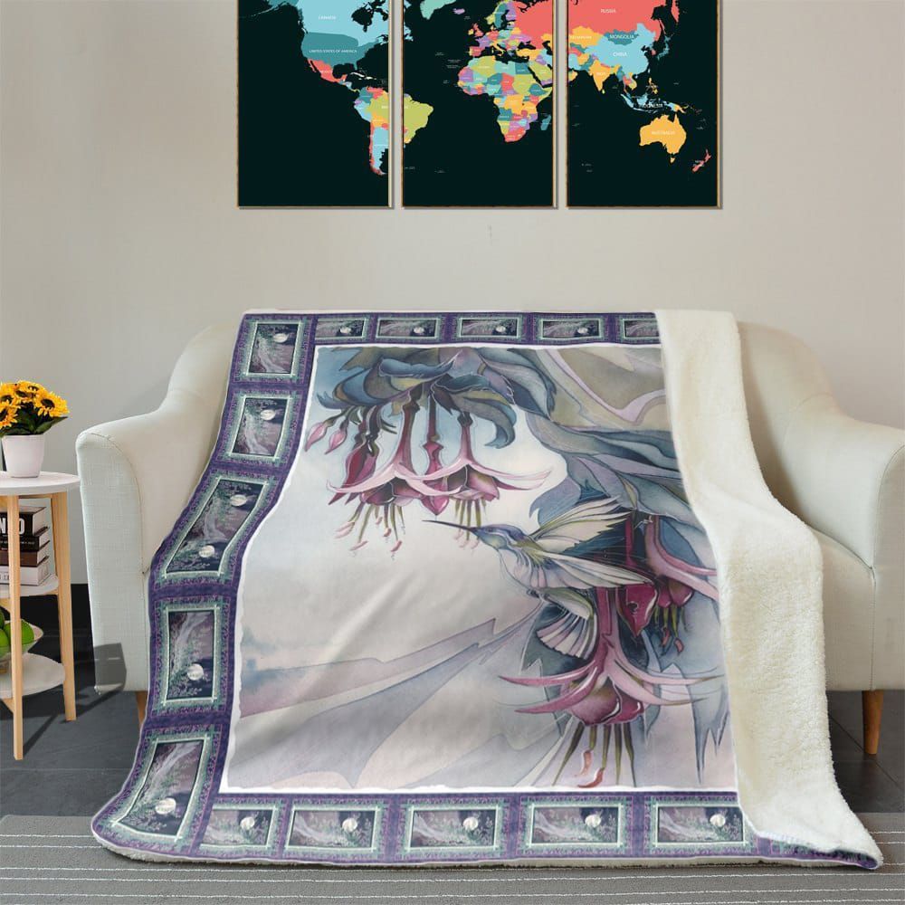 Hummingbirds Sherpa Fleece Blanket