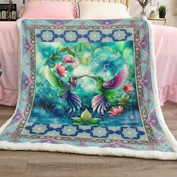 Hummingbirds Sherpa Fleece Blanket