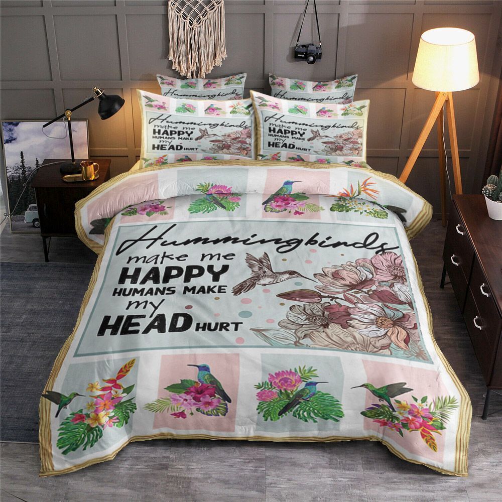 Hummingbirds Make Me Happy Bedding Set