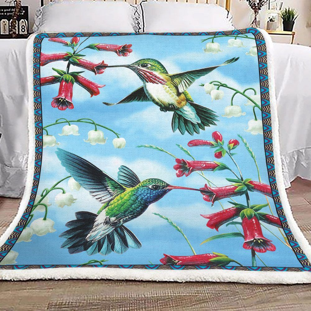 Hummingbirds Sherpa Fleece