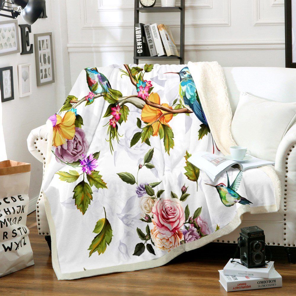 Hummingbirds Sherpa Fleece