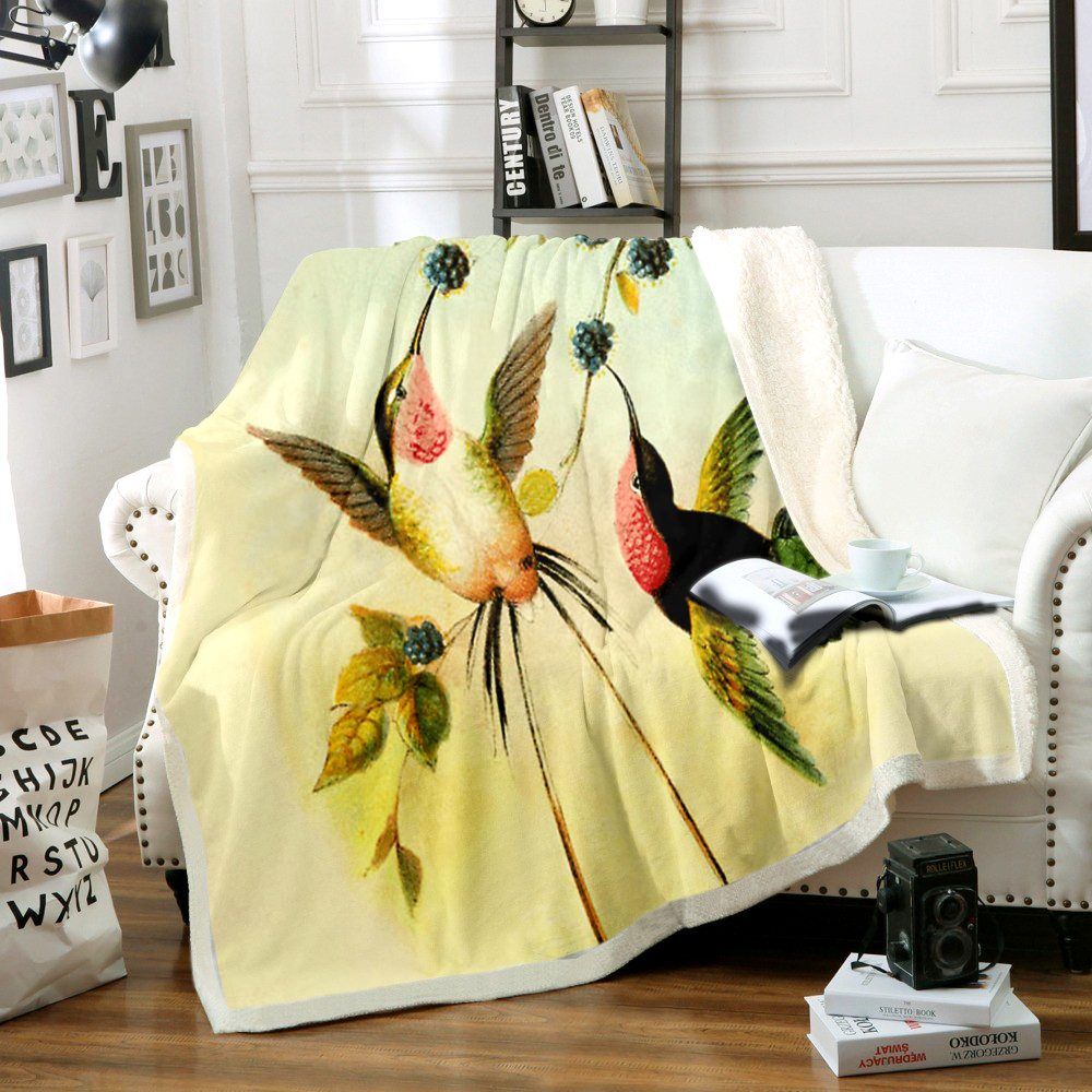 Hummingbirds Sherpa Fleece