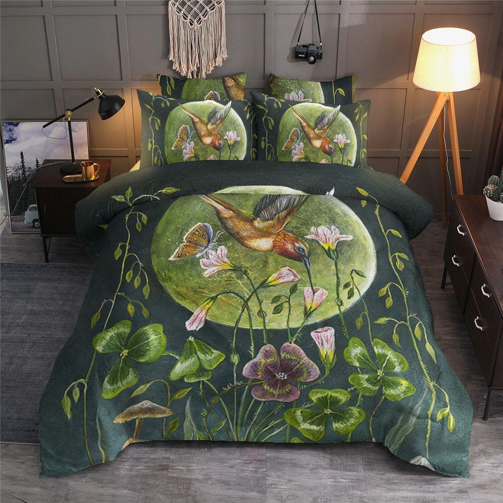 Hummingbirds Cotton Bed Sheets Spread Comforter Bedding Set