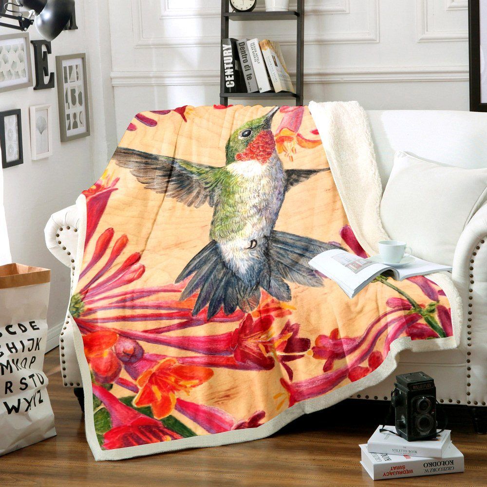 Hummingbirds Sherpa Fleece