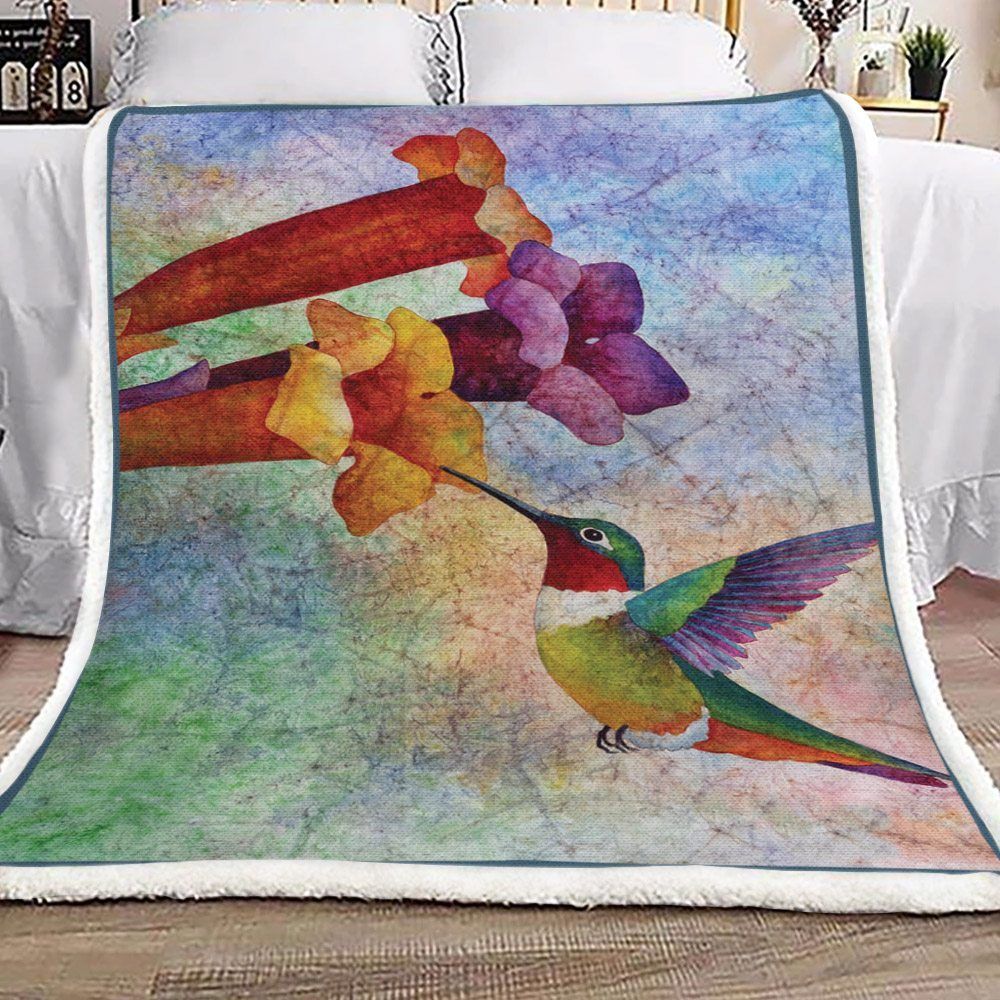 Hummingbirds Sherpa Fleece