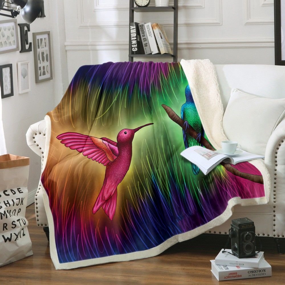 Hummingbirds Sherpa Fleece Blanket