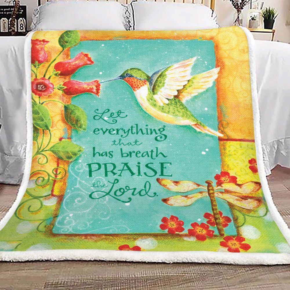 Hummingbirds Sherpa Fleece Blanket
