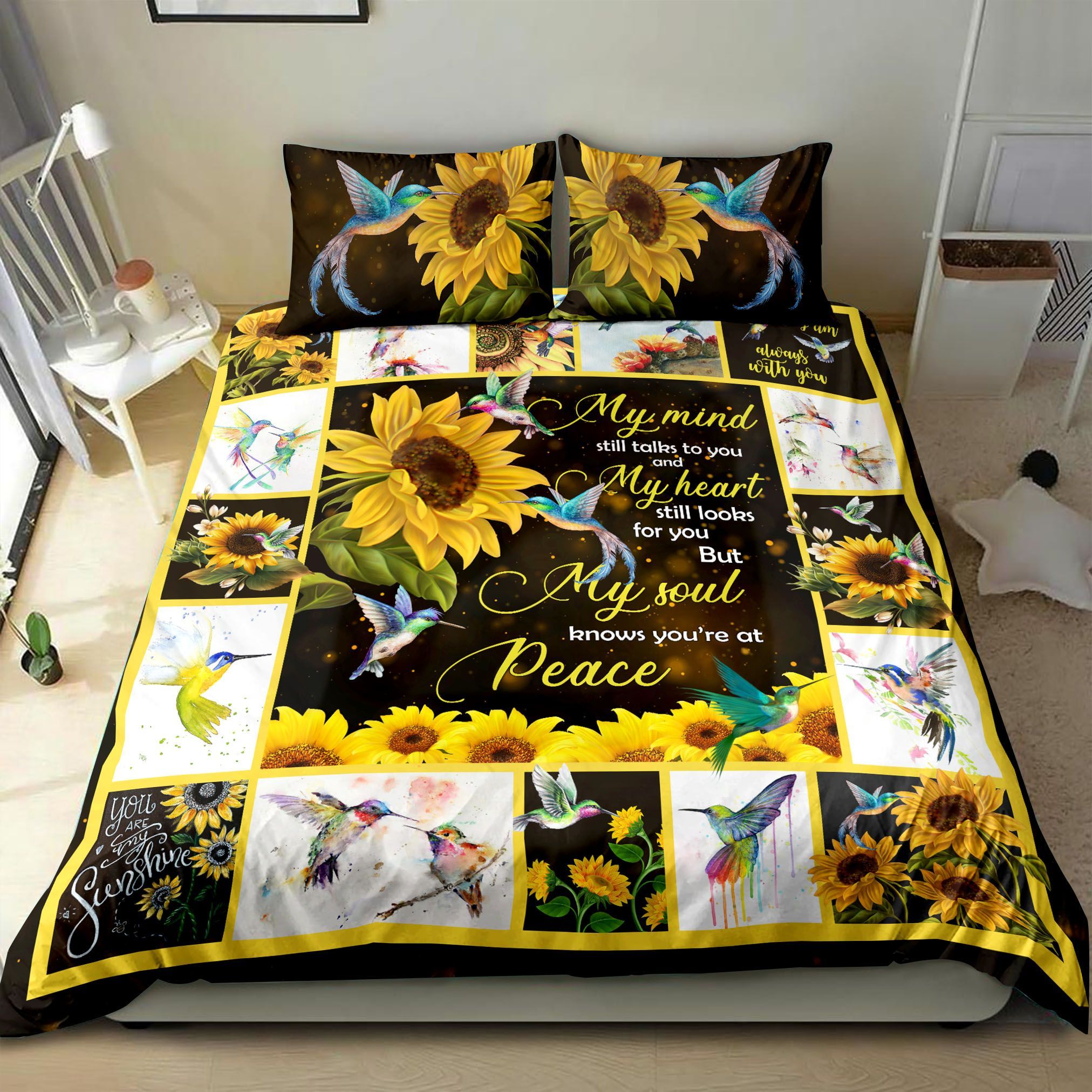 Hummingbirds Sunflower Bedding Set