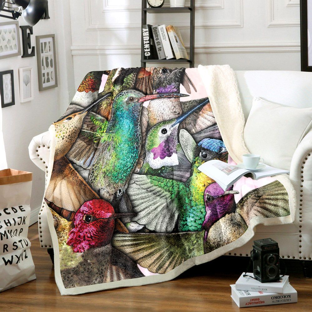 Hummingbirds Sherpa Fleece Blanket