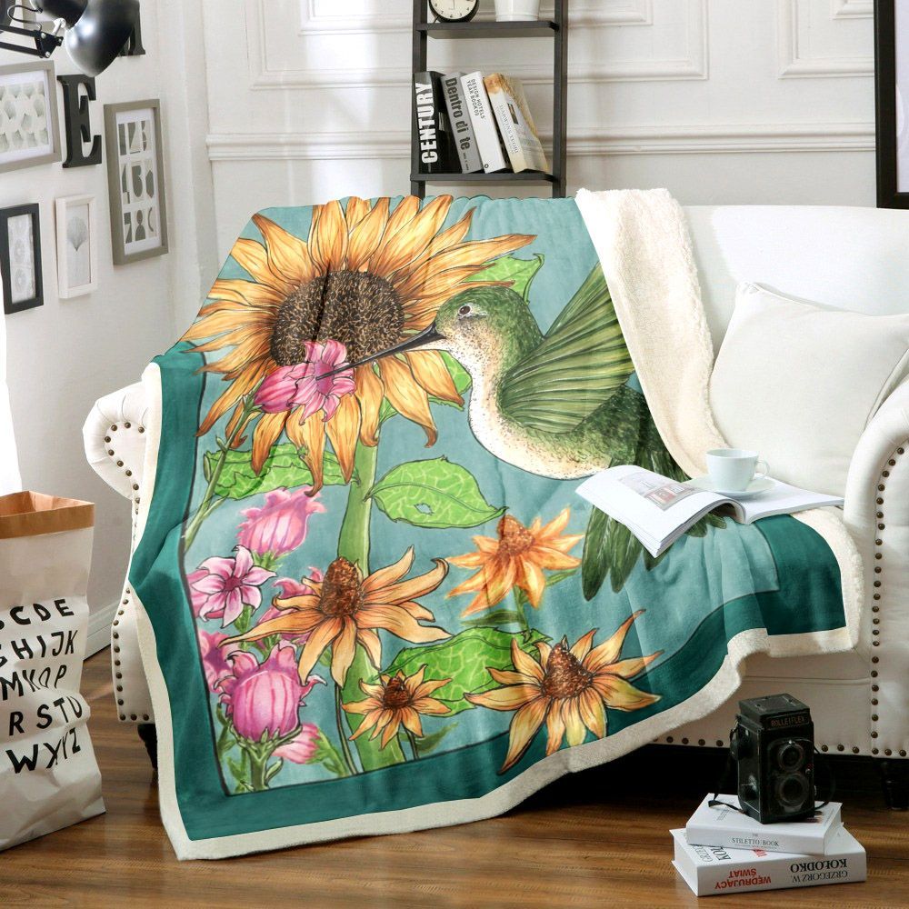 Hummingbirds Sherpa Fleece Blanket