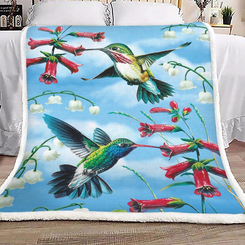 Hummingbirds Sherpa Fleece