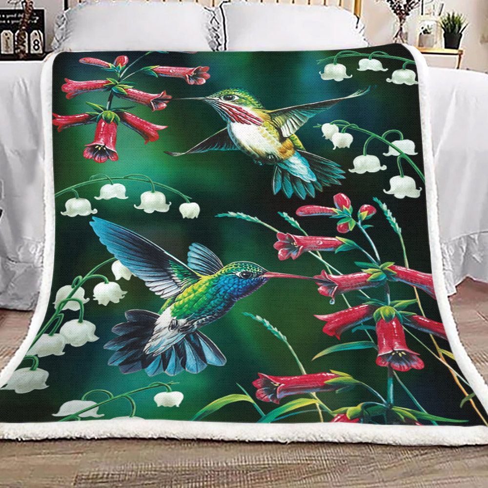 Hummingbirds Sherpa Fleece Blanket