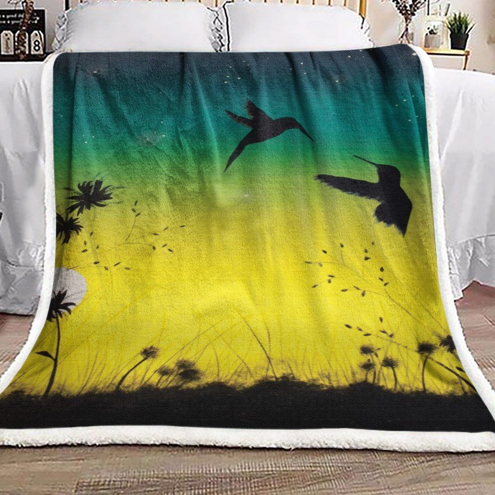 Hummingbirds Sherpa Fleece Blanket