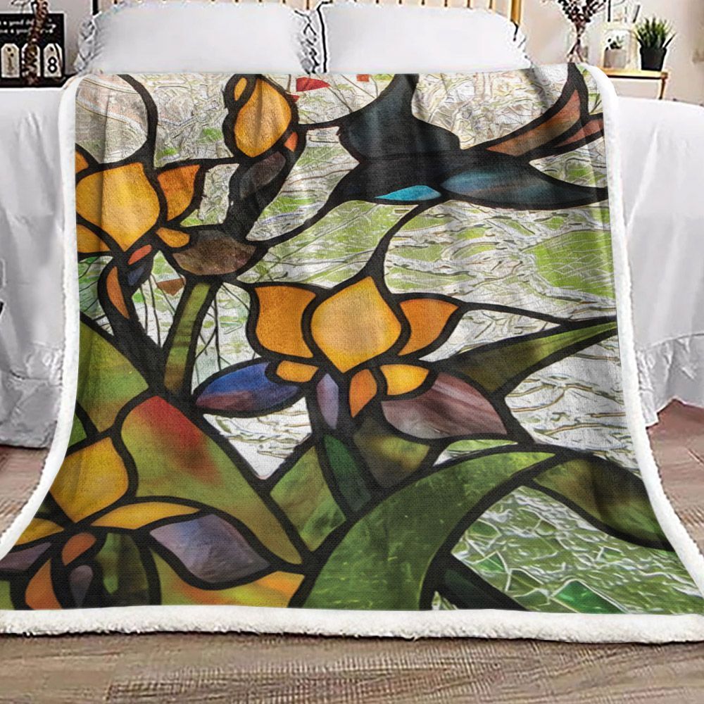 Hummingbirds Sherpa Fleece Blanket