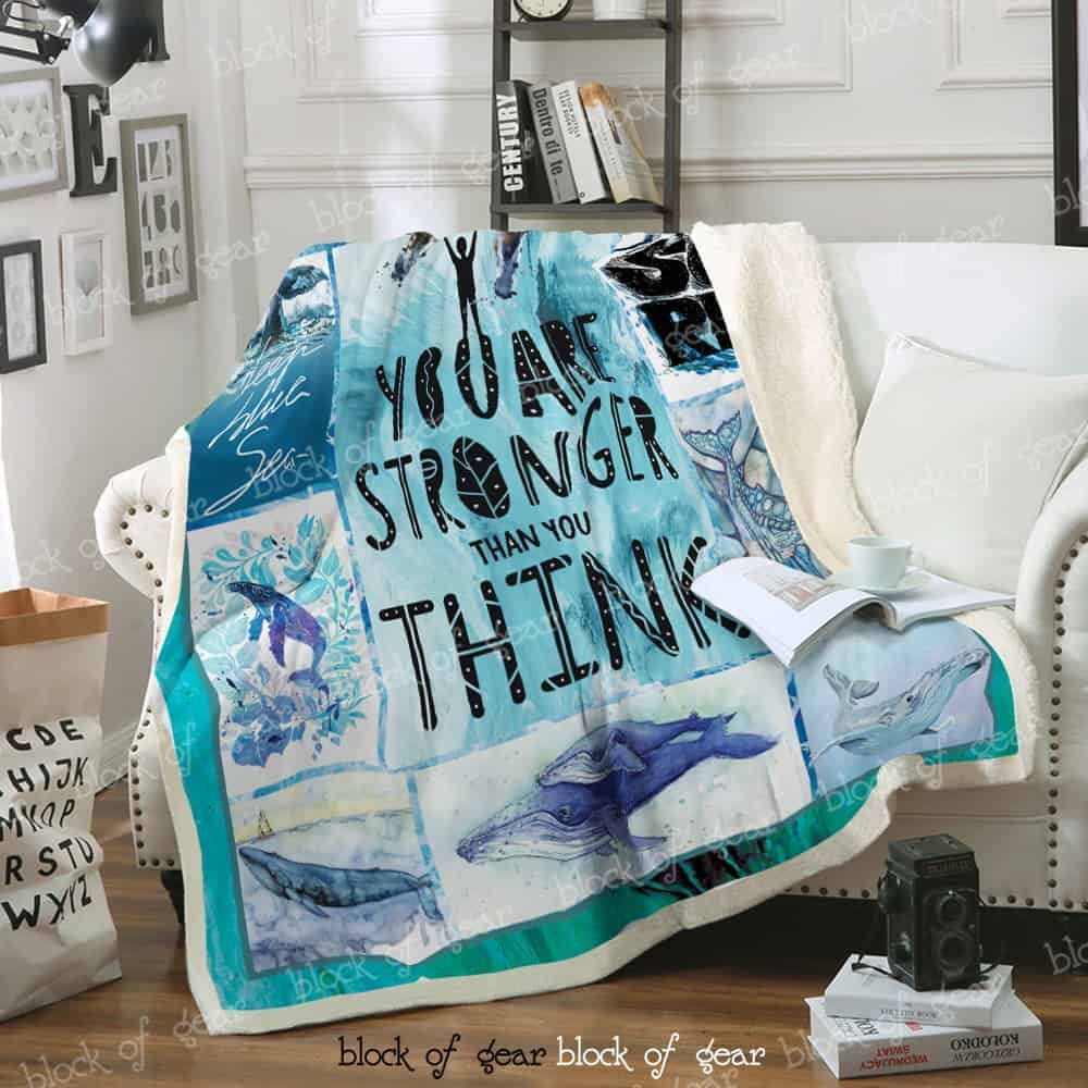 Humpback Whale You Are Stronger Than You Think Fleece Blanket