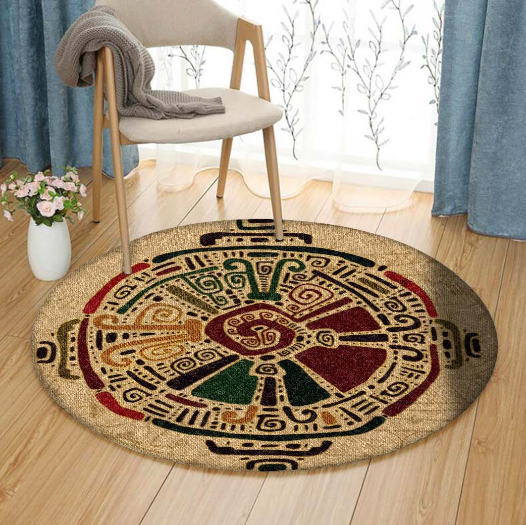 Hunab Ku Mayan Round Carpet