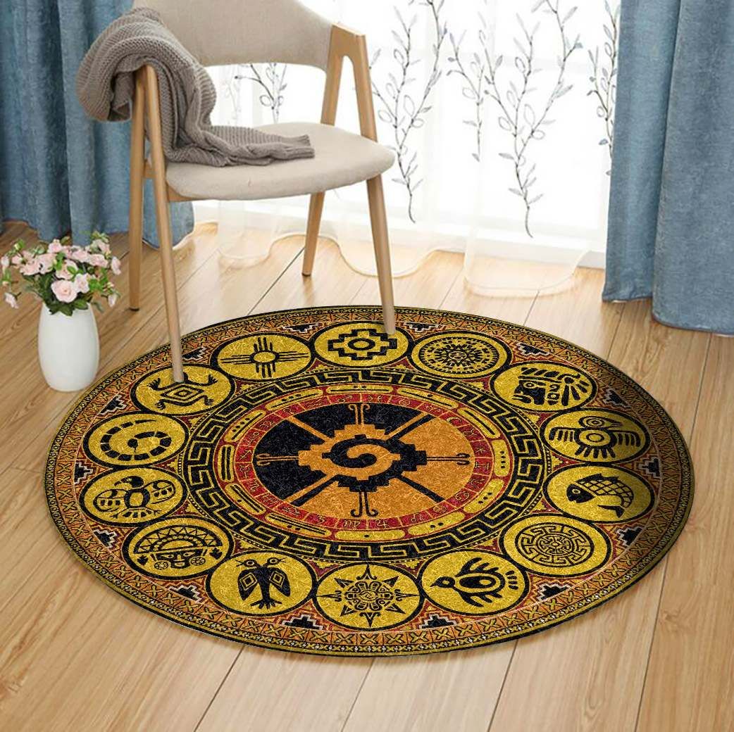 Hunab Ku Mayan Round Carpet