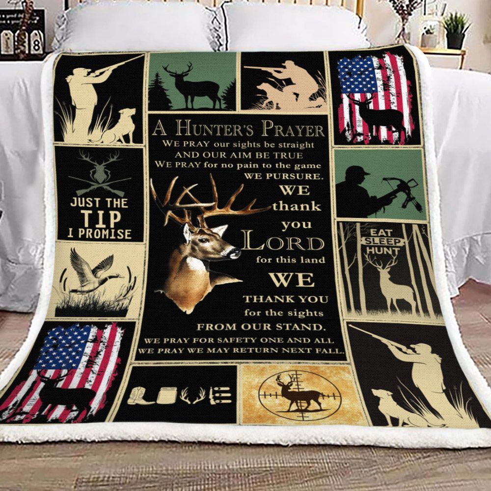 Hunting A Hunter’s Prayer Sherpa Fleece Blanket