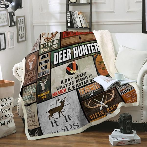 Hunting Sherpa Fleece Blanket