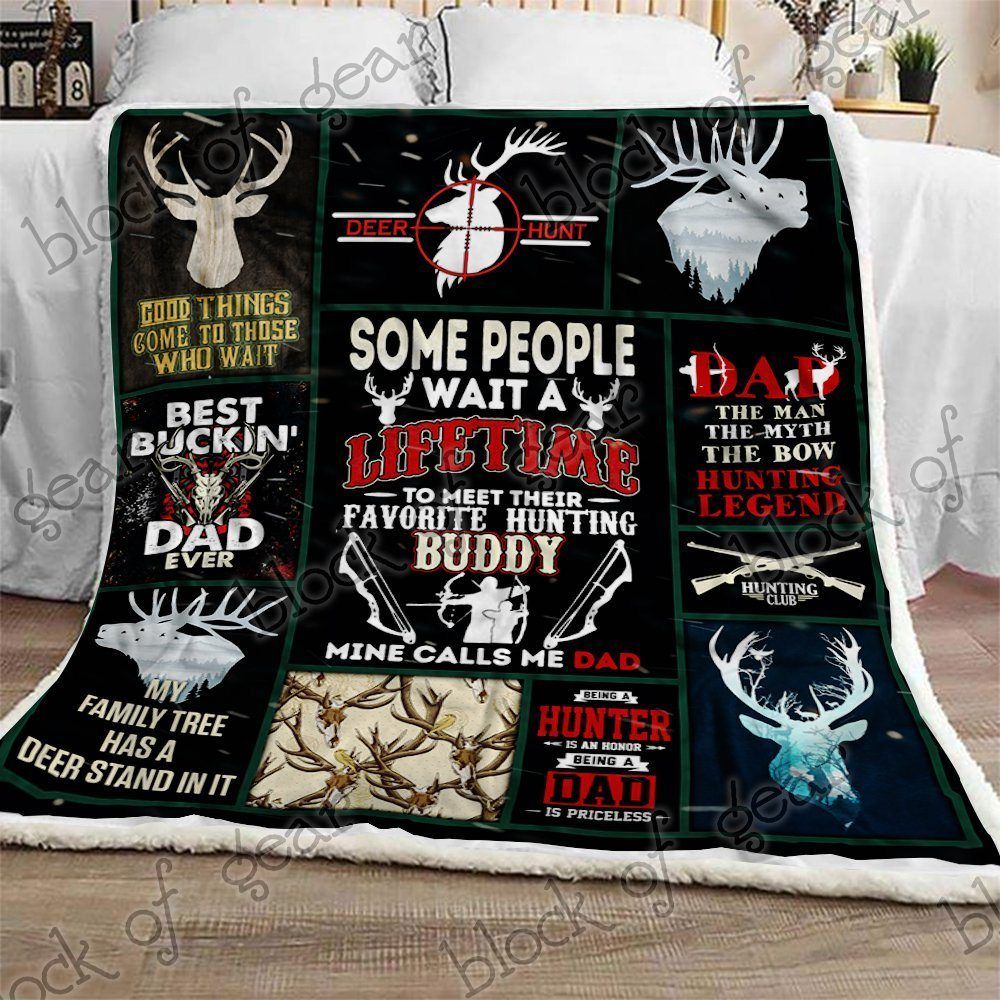 Hunting Dad Sherpa Fleece Blanket