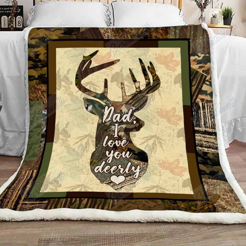 Hunting Dad I Love You Deerly Fleece Blanket