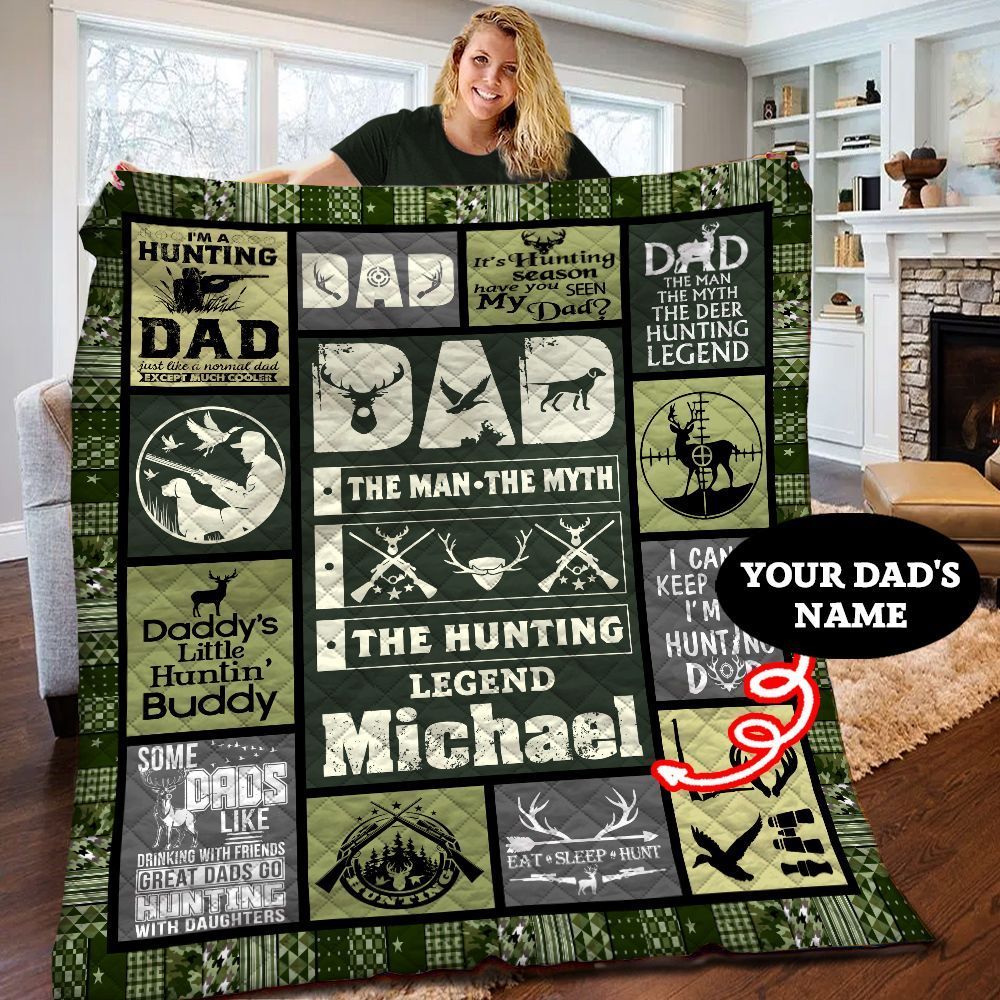 Hunting Dad Personalized Quilt Blanket BBB090508NB