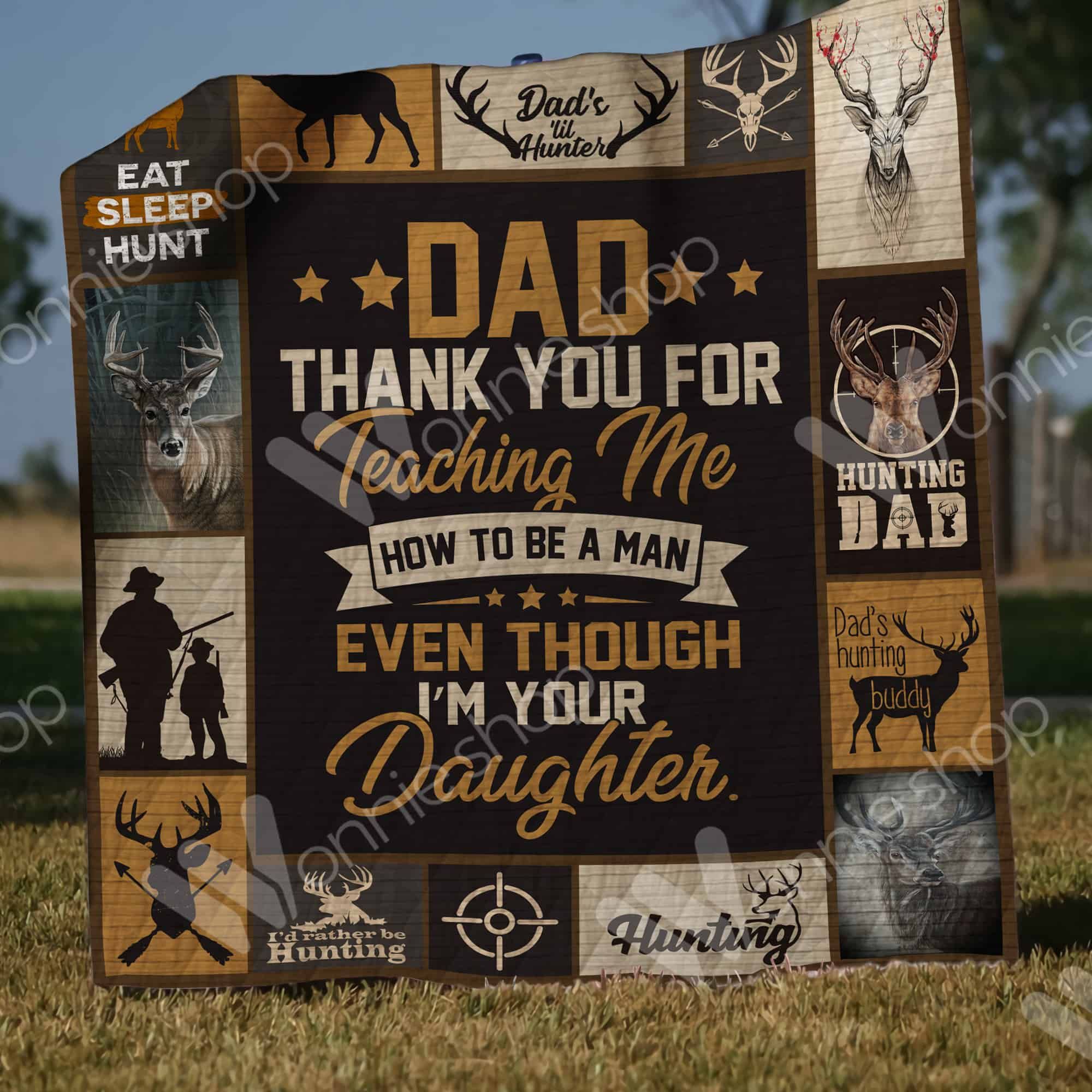 Hunting Dad Quilt Blanket DHC1002777TD