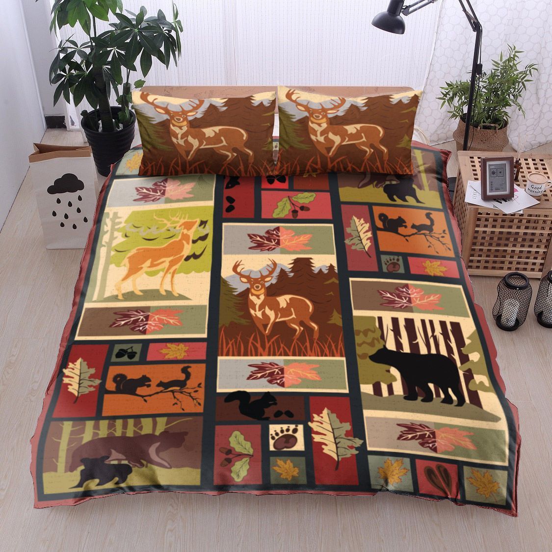 Hunting Deer Bear Squirrel Bedding Set