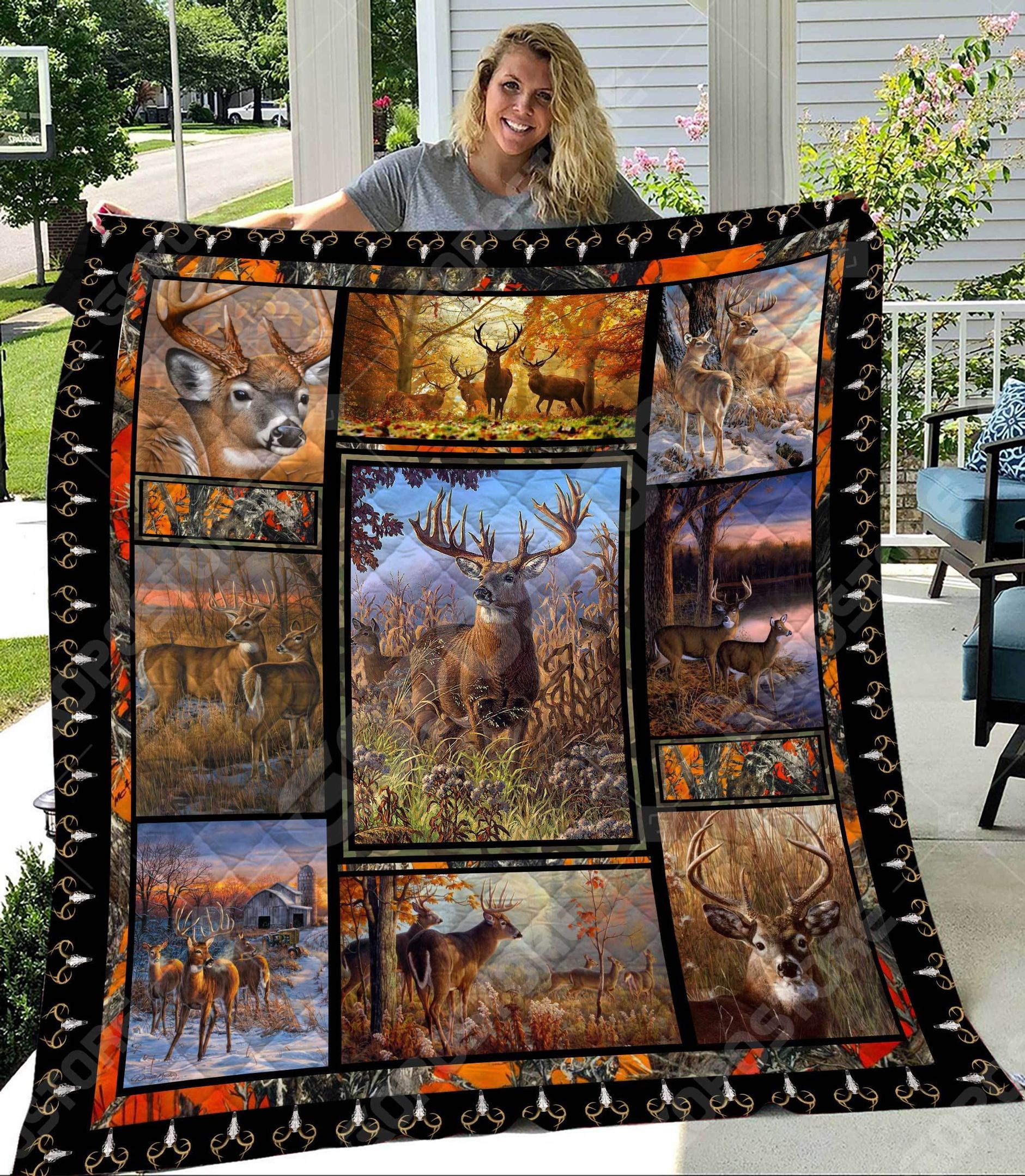 Hunting Deer Beautiful Deer In My Eyes Quilt Blanket DHC31121594TD