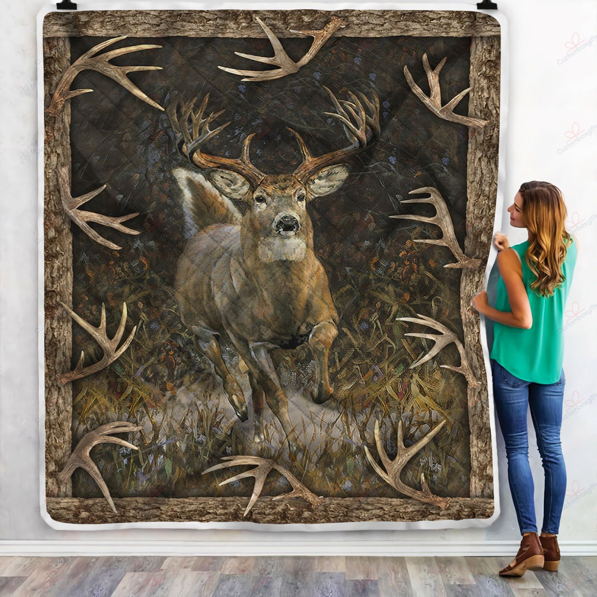 Hunting Deer Fleece Blanket
