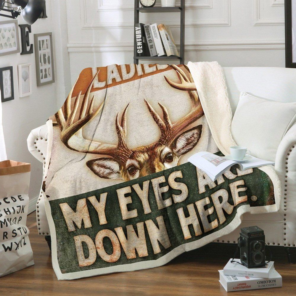 Hunting Deer Sherpa Fleece Blanket