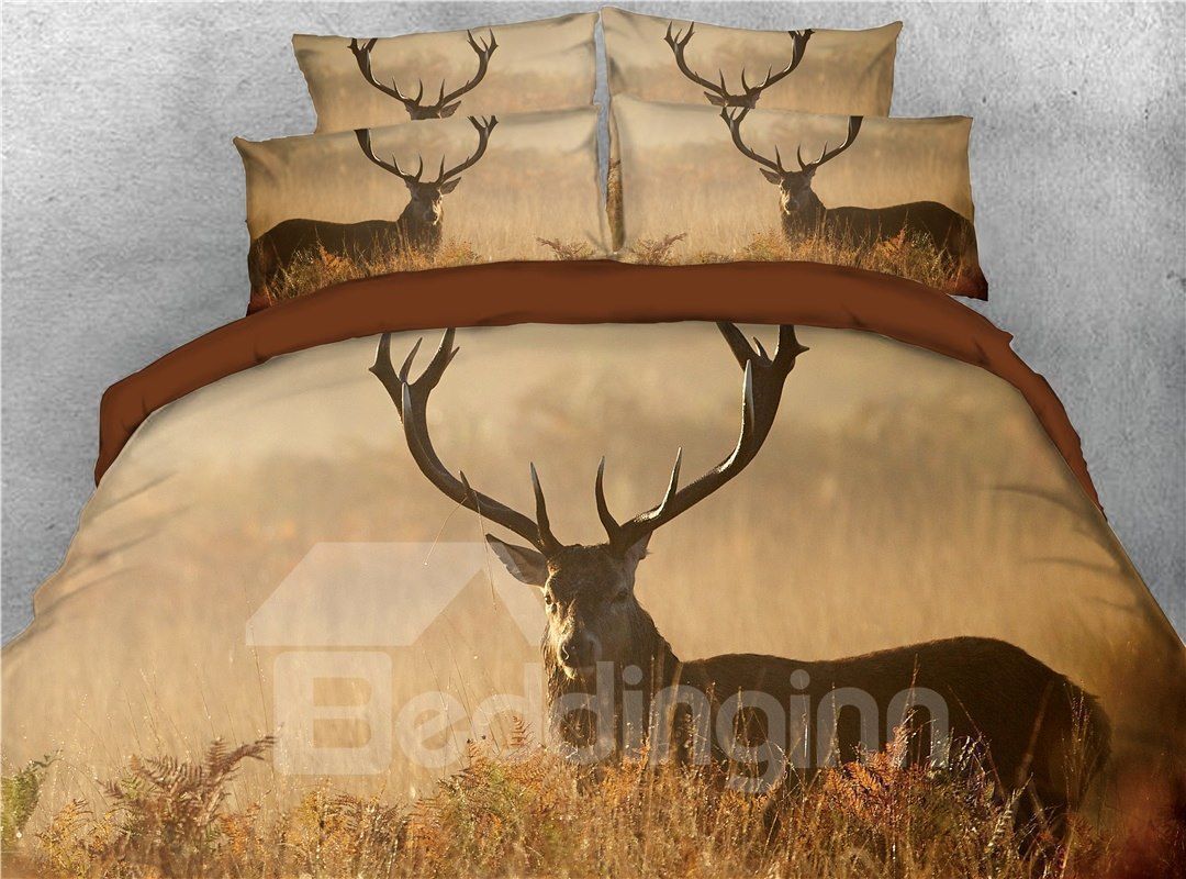 Hunting Deer Queen Bedding Set