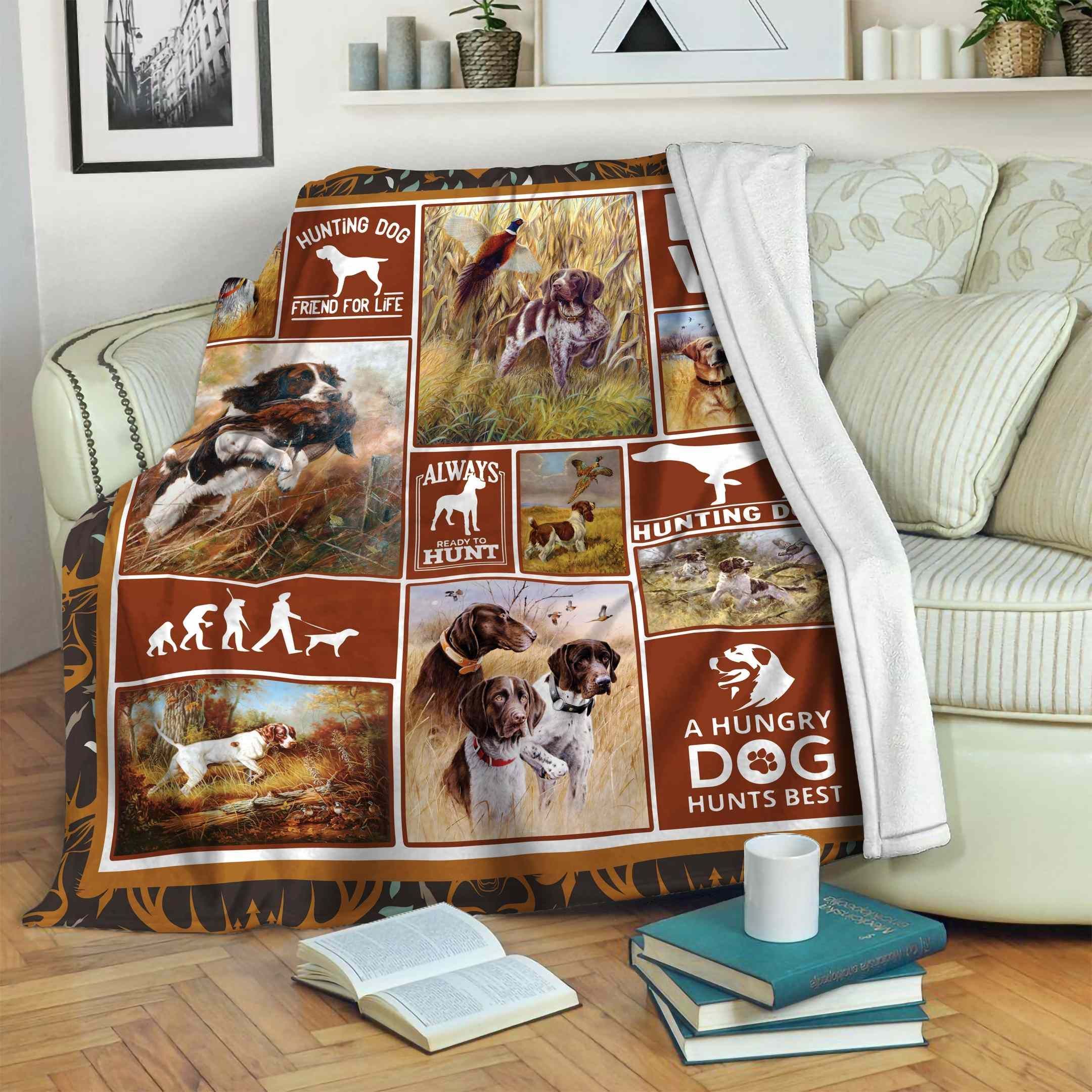 Hunting Dog Fleece Blanket