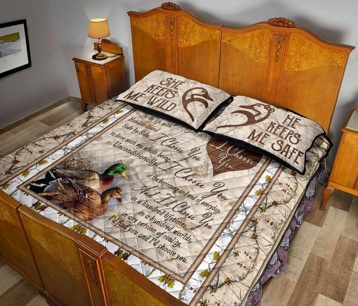 Hunting Duck I Choose You Bedding Set