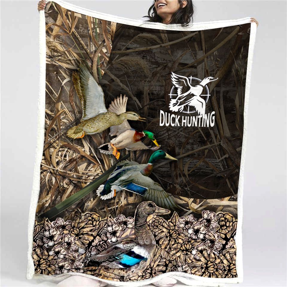 Hunting Duck Fleece Blanket