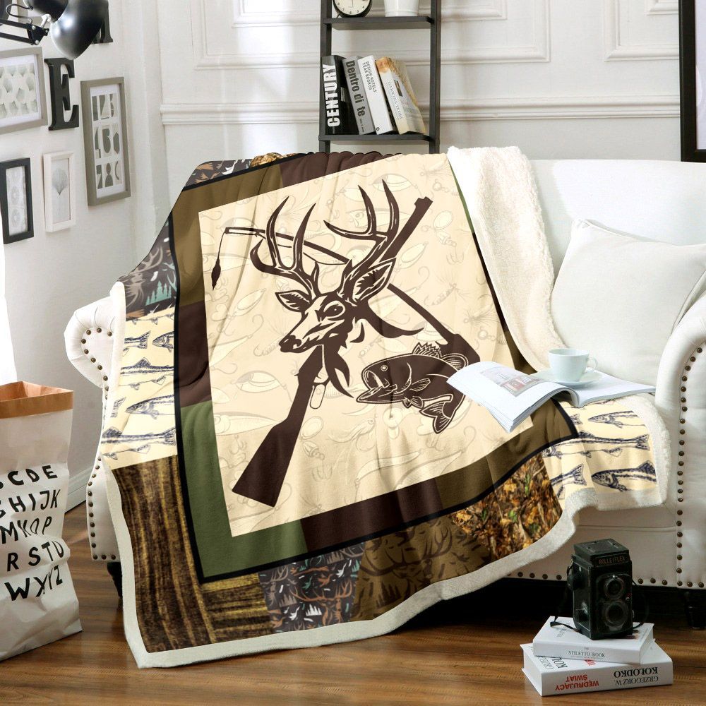 Hunting Eat Sleep Hunting Sherpa Fleece Blanket